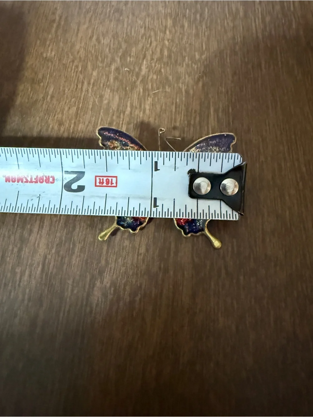 Enamel Butterfly Brooch Pin Colorful Multicolor Glitter Gold Tone